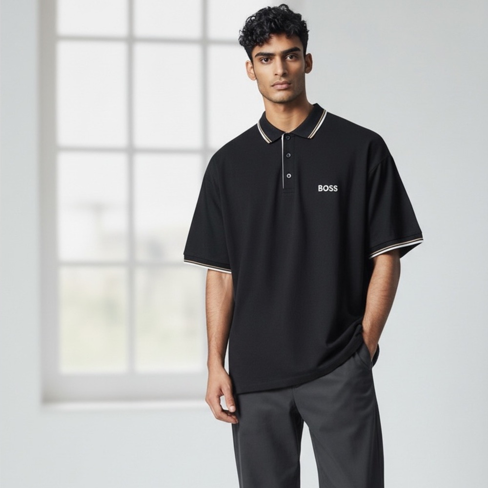 Boss Men's Black Polo Shirt - Picture 2 of 8